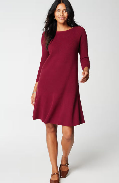 Flounced-Hem Sweater Dress