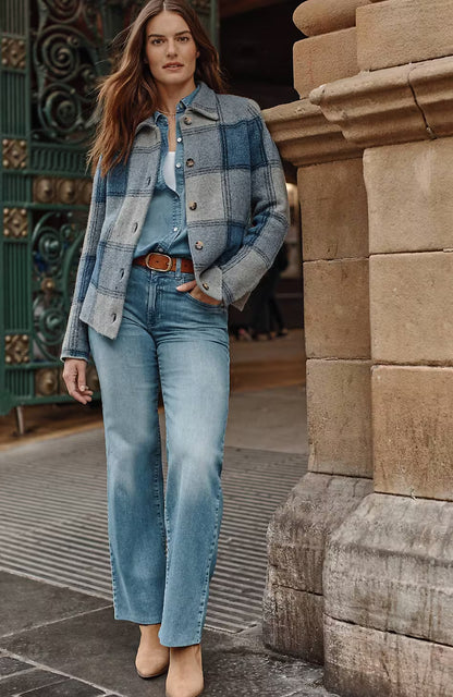 Plaid Button-Front Sweater