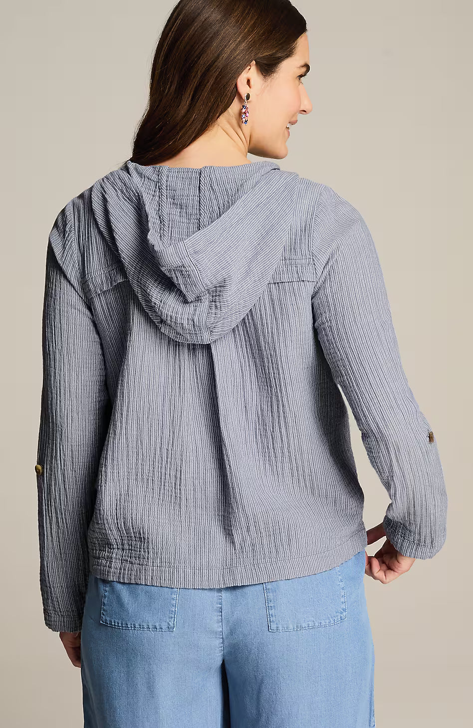 Cotton-Gauze Hooded Jacket