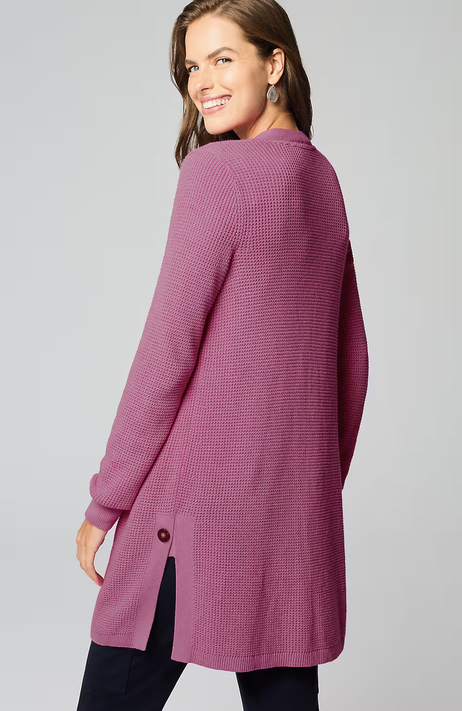 Textured Open-Front Cardi