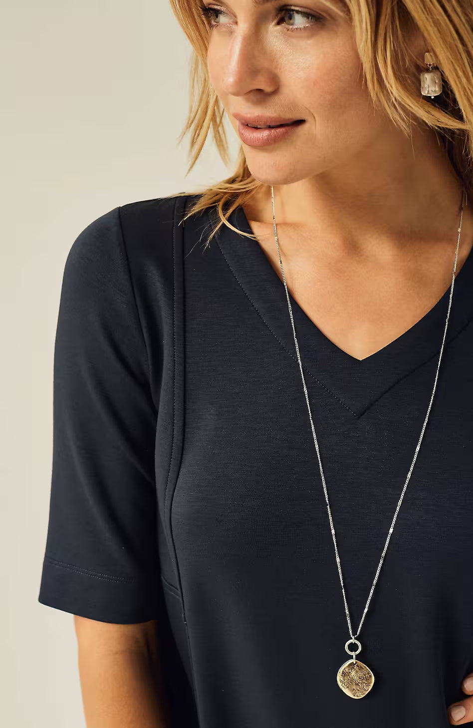 Pure Jill Double-Knit Seamed Tunic