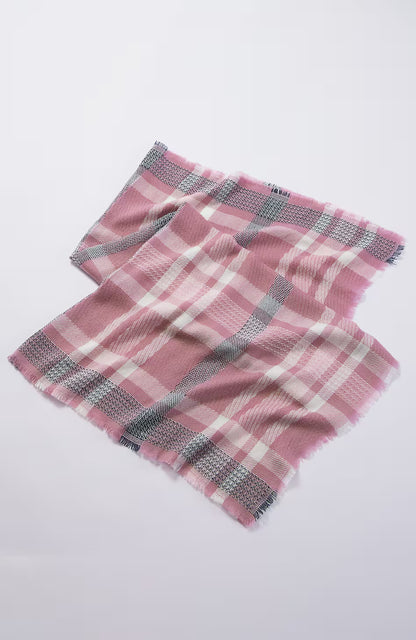 Fringed Plaid Square Scarf