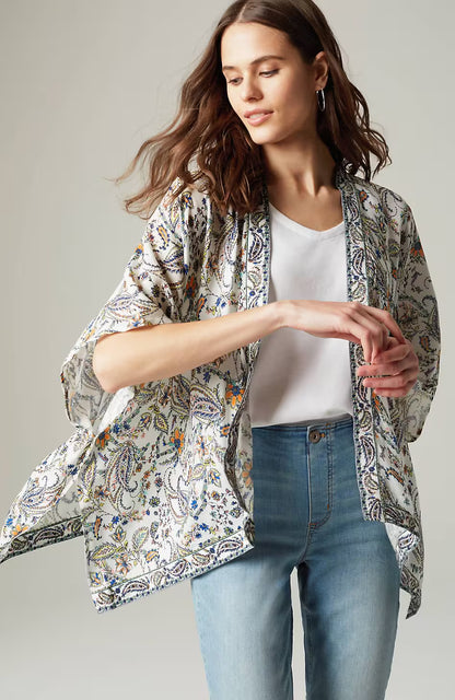 Printed Textured Ruana