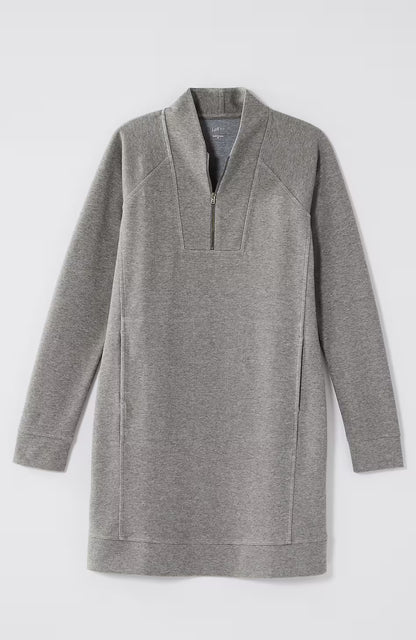 Fit Double-Knit Zipped-Collar Dress