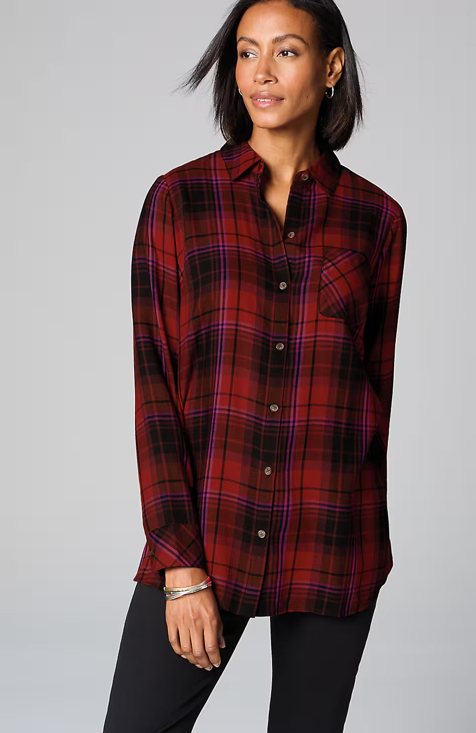 Soft Plaid Tunic