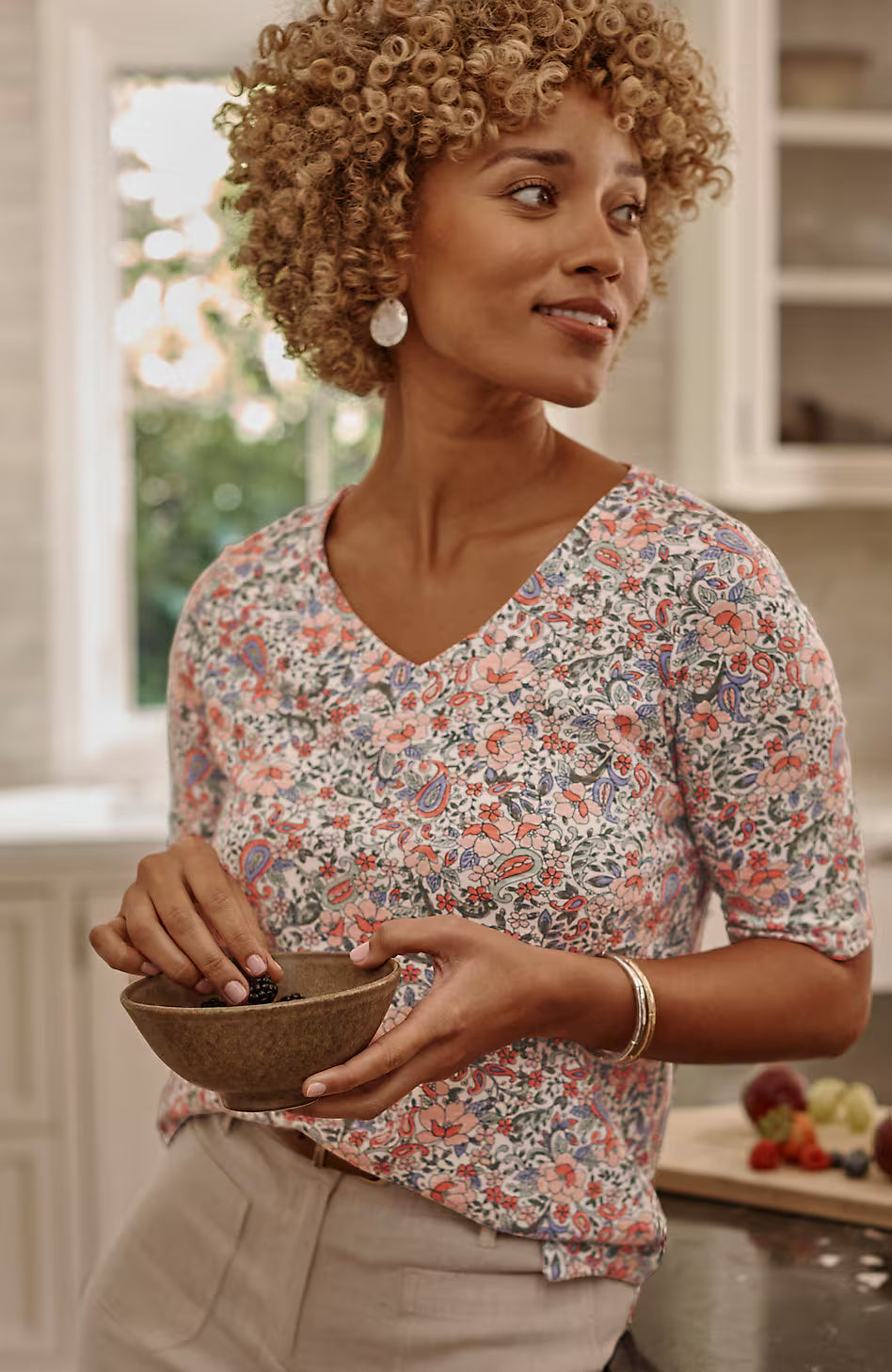 Pima-Slub Elbow-Sleeve Tee