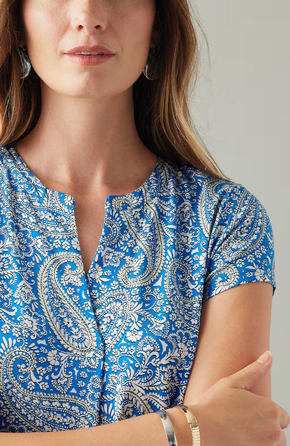 Paisley-Printed A-Line Dress