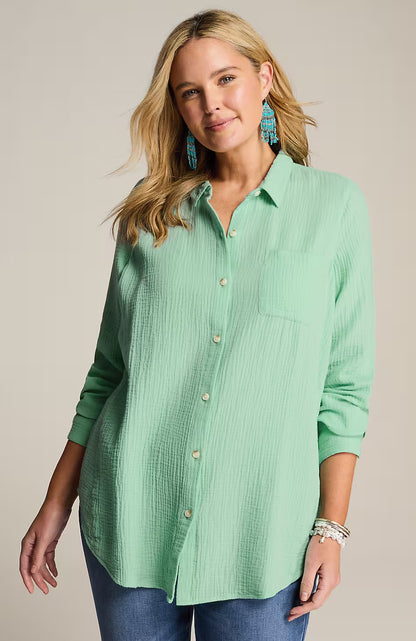 Cotton-Gauze A-Line Tunic