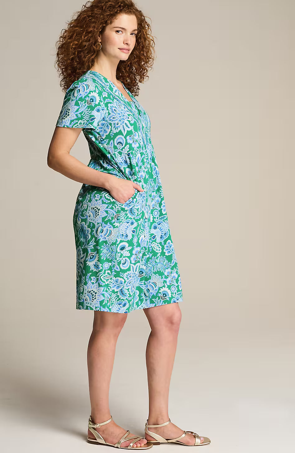 Embroidered Short-Sleeve Dress
