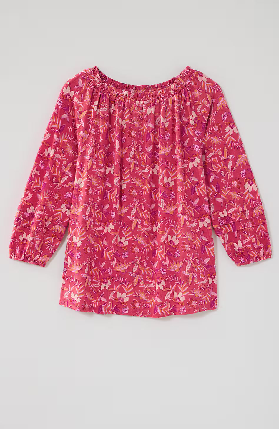 Printed Convertible-Shoulder Top