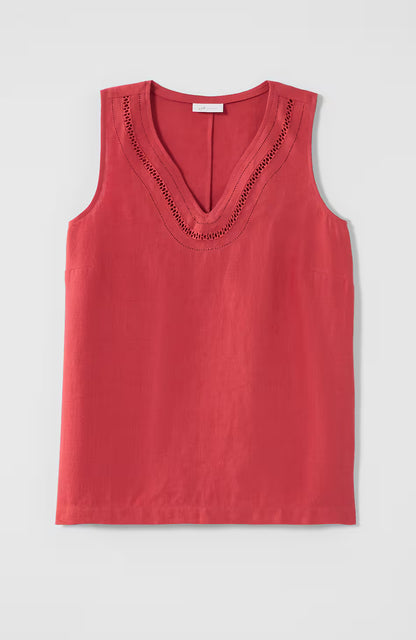 Linen-Trimmed Tank