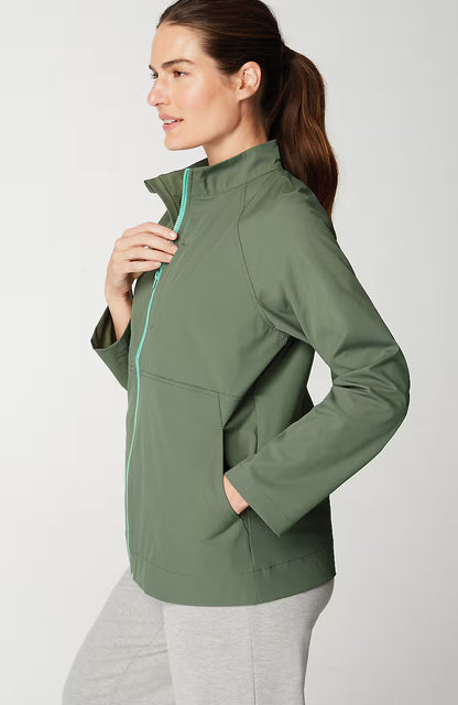 Fit Contrasting-Zipper Jacket