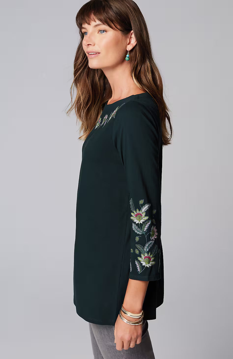 Multicolor-Embroidered Top