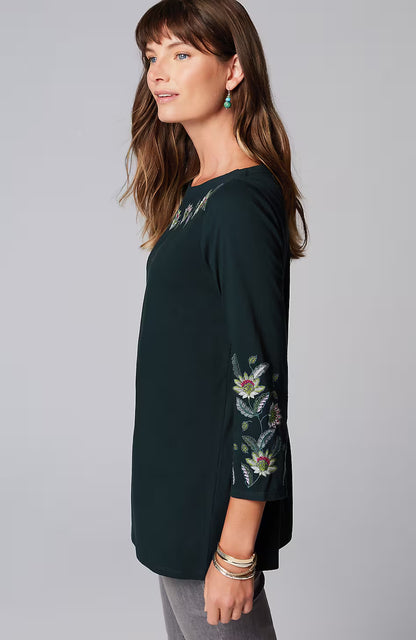 Multicolor-Embroidered Top