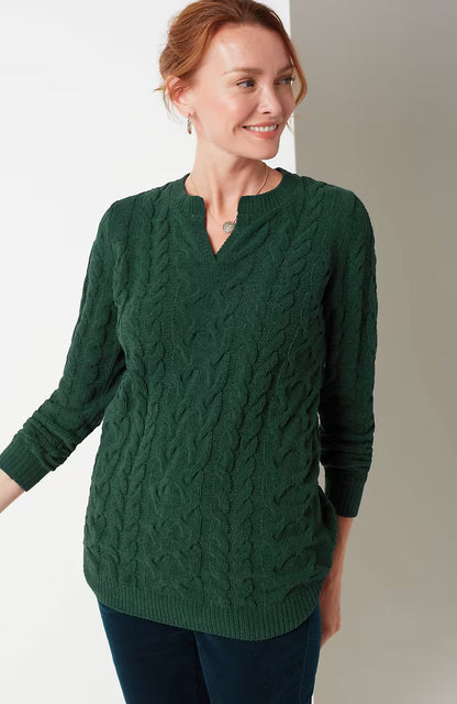 Split-Neck Chenille Tunic