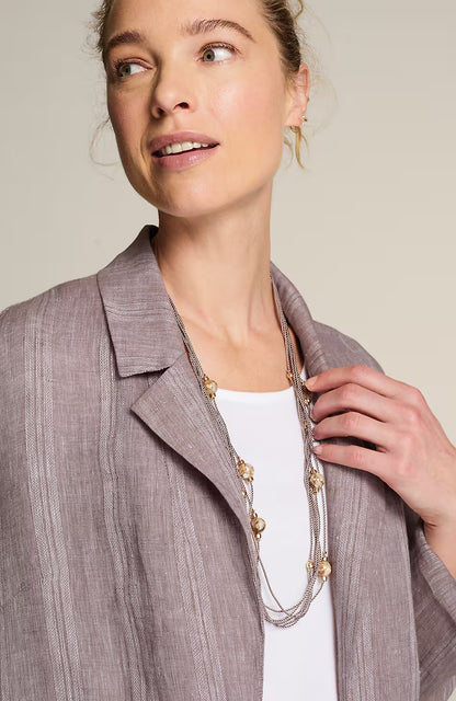 Pure Jill Linen Striped Duster Jacket
