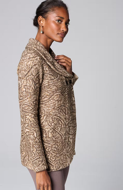 Pure Jill Curved-Front Printed Cardi