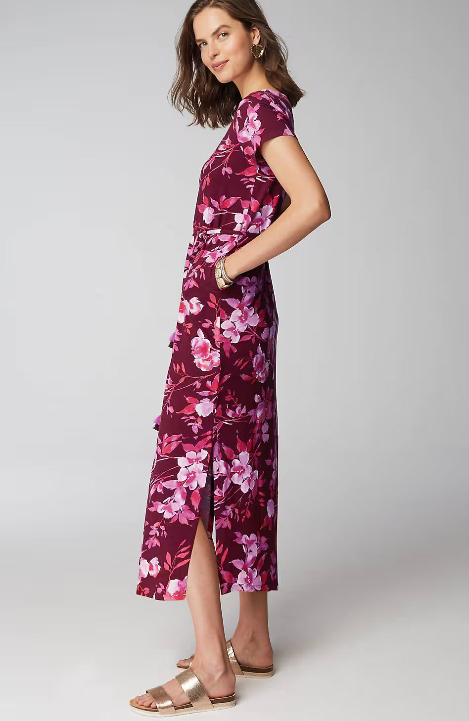 Cap-Sleeve Maxi Dress