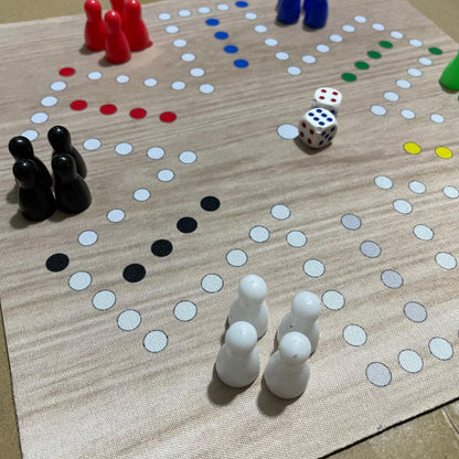 Jeu de Ludo & Échecs Volants Portable JACKAROO - Tapis de Souris pour 6 Joueurs, Pas d'Électricité Nécessaire, Idéal pour le Loisir Familial & les Fêtes, 14 Ans et Plus