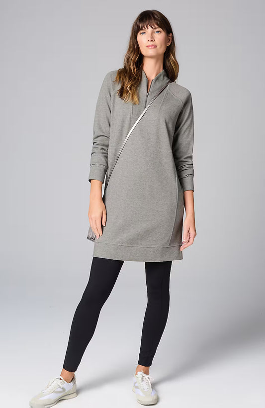 Fit Double-Knit Zipped-Collar Dress