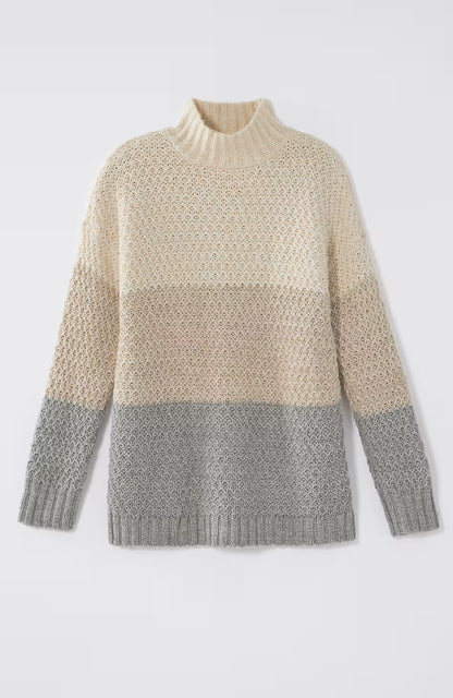Textured Color-Block Sweater