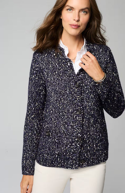 Mixed-Tweed Cardi