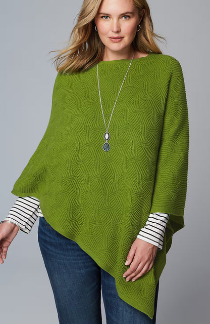 Asymmetric Knit Poncho