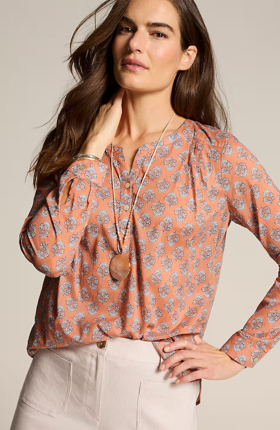 Printed Cotton Voile Top