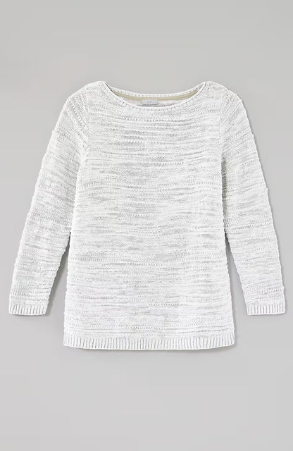 Placed-Pattern Slub-Textured Sweater