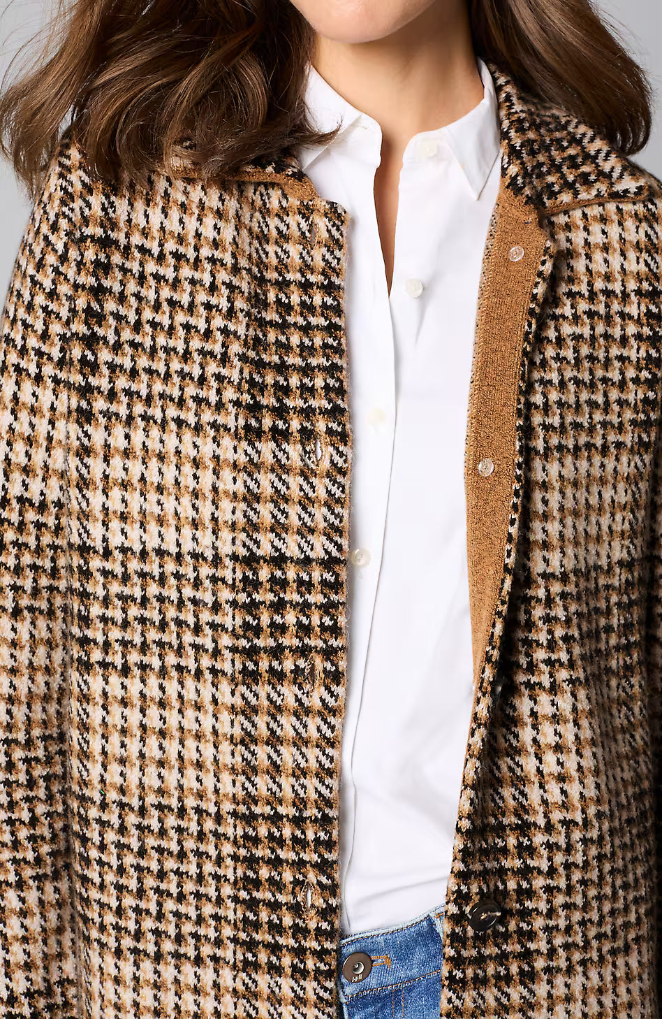 Plaid Button-Front Sweater