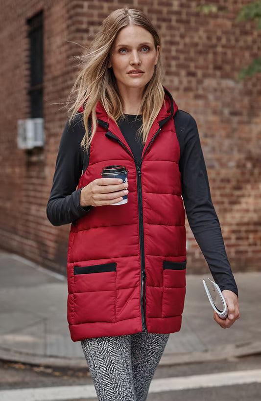 Fit Rib-Trimmed Hooded Puffer Vest