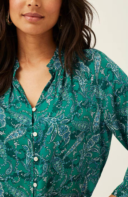 Ruffled Satin Top