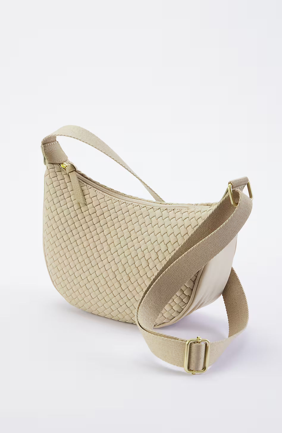 Woven Crescent Sling Bag