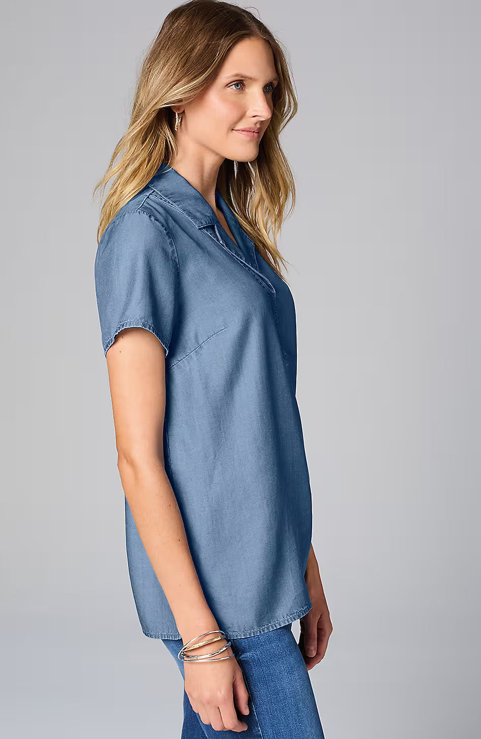 Indigo Collared Top