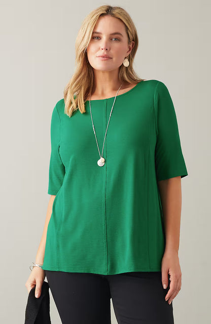 Wearever Slub-Knit Elliptical-Hem Top