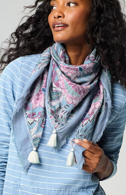Jeweled Jacobean Square Scarf