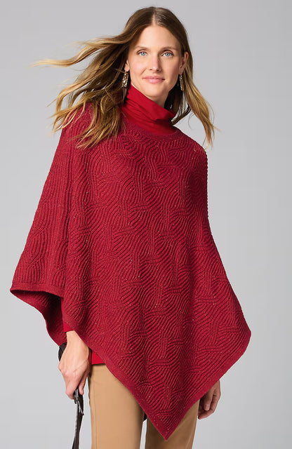 Asymmetric Knit Poncho