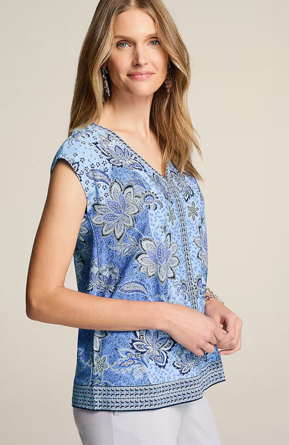 Wearever Placed-Print Border Top