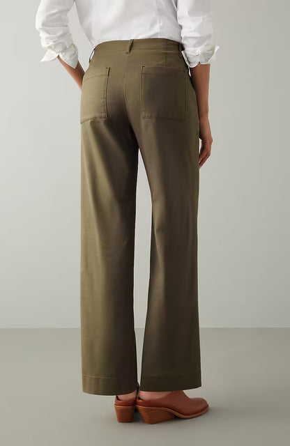 Relaxed Chino Wide-Leg Pants