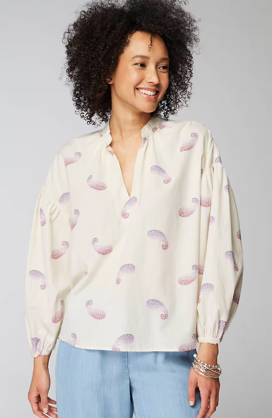 Oversized Split-Neck Top