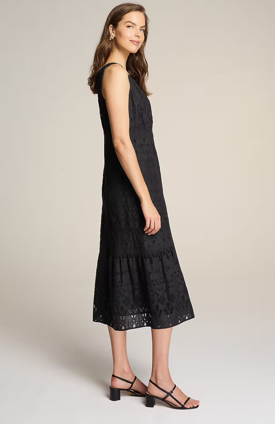 Eyelet Midi Swing Dress