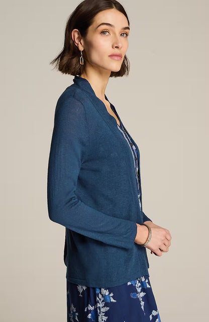 Pure Jill Linen-Blend Open-Front Cardi