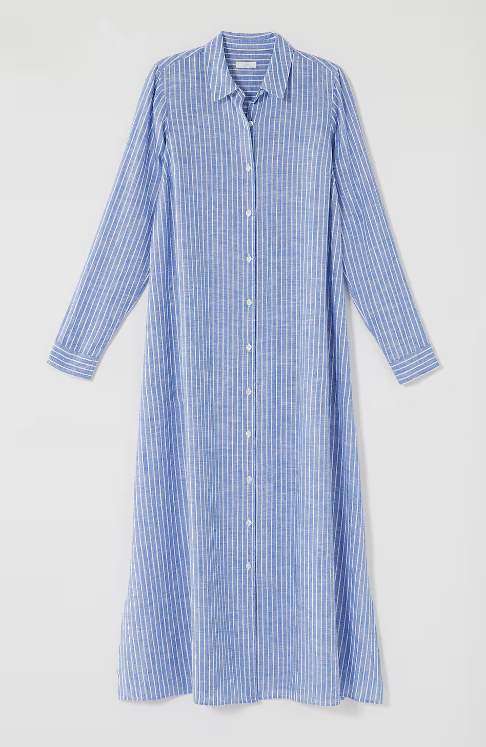 Linen-Blend Maxi Shirtdress
