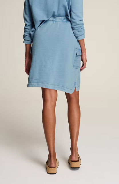 Fit Slub-Terry Garment-Dyed Cargo Skirt