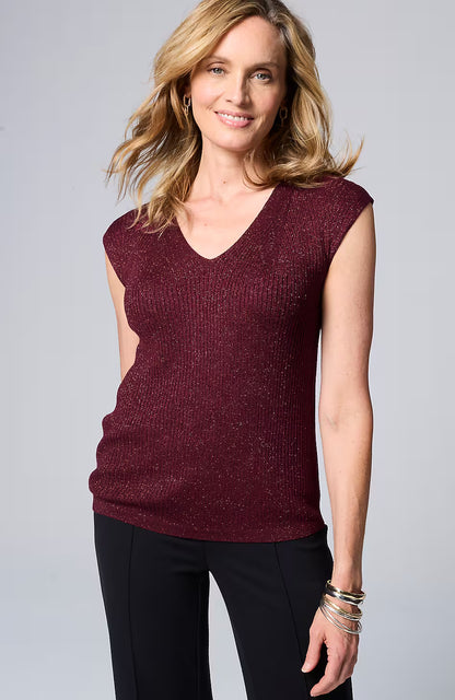Wearever Rib-Textured Sparkle Top