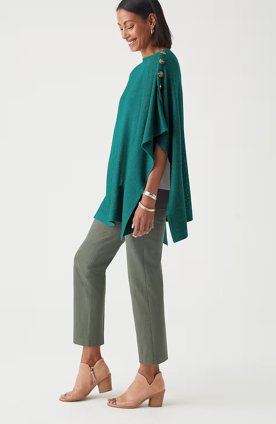 Rib-Knit Two-Way Poncho