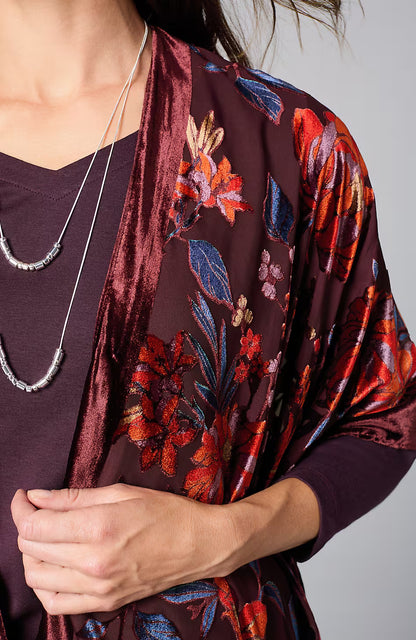 Floral Burnout Velvet Ruana