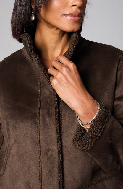 Pure Jill Reversible Long Teddy Coat