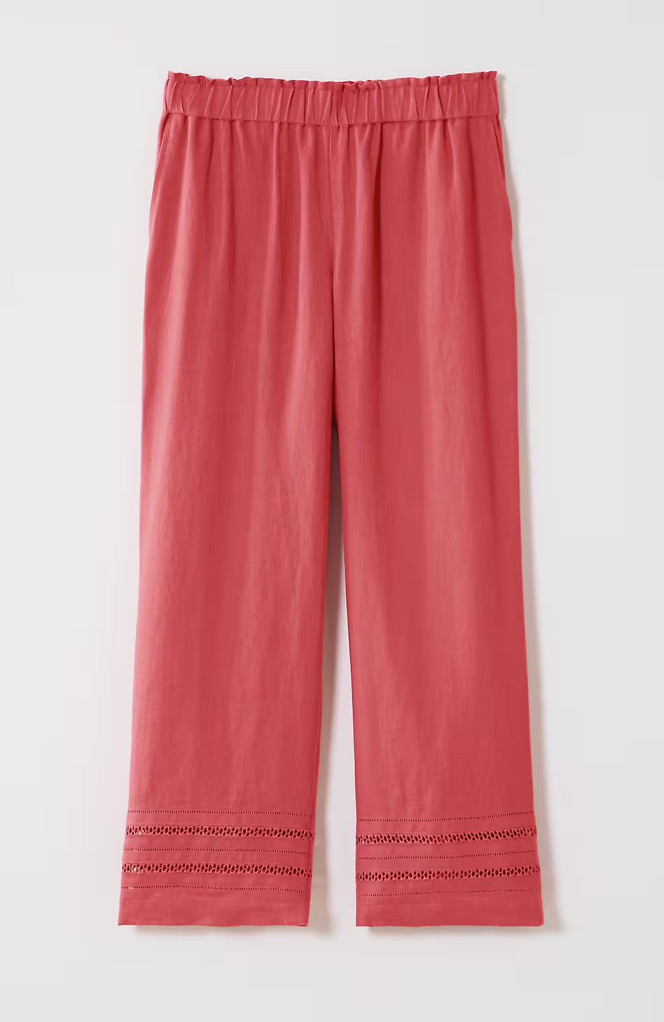 Linen-Trimmed Wide-Leg Crops