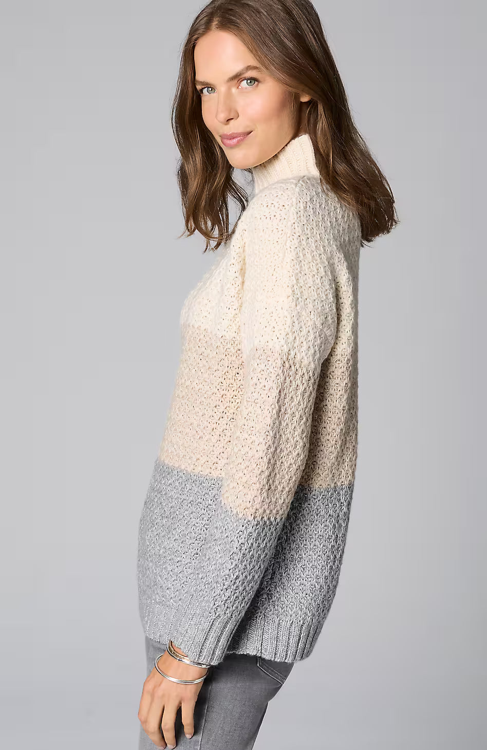 Textured Color-Block Sweater